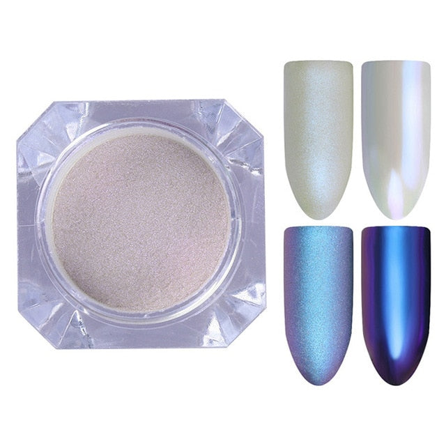 BORN PRETTY Mirror Nail Glitter Pigment Powder 1g Gold Blue Purple Dust Manicure Nail Art Glitter Chrome Powder Decorations