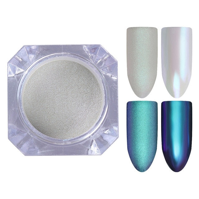 BORN PRETTY Mirror Nail Glitter Pigment Powder 1g Gold Blue Purple Dust Manicure Nail Art Glitter Chrome Powder Decorations