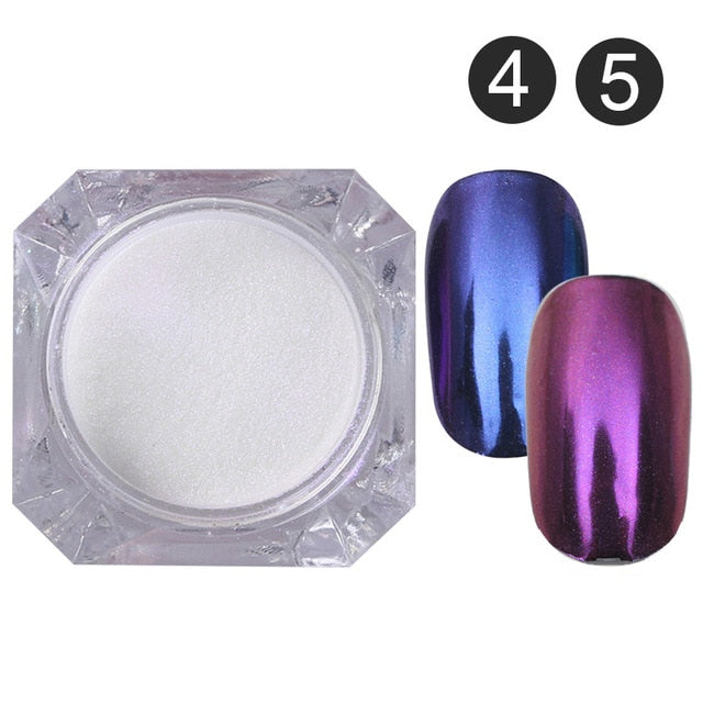 BORN PRETTY Mirror Nail Glitter Pigment Powder 1g Gold Blue Purple Dust Manicure Nail Art Glitter Chrome Powder Decorations