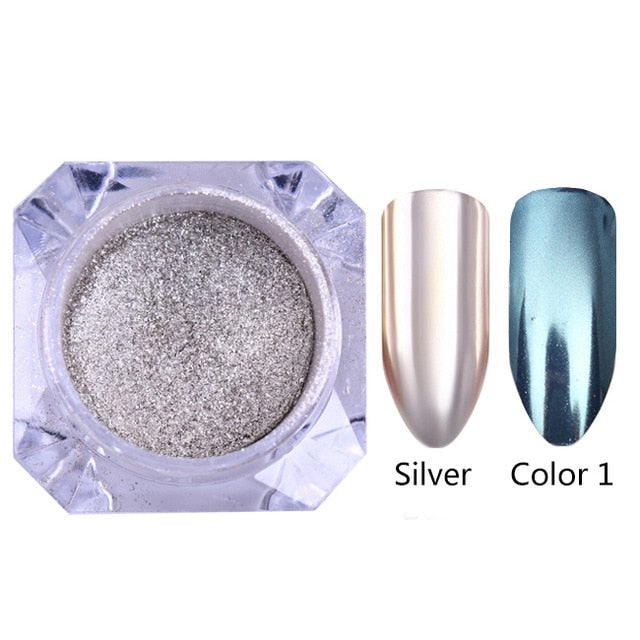 BORN PRETTY Mirror Nail Glitter Pigment Powder 1g Gold Blue Purple Dust Manicure Nail Art Glitter Chrome Powder Decorations