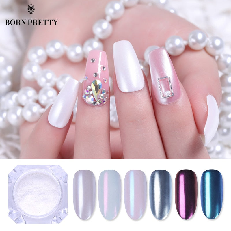 BORN PRETTY Mirror Nail Glitter Pigment Powder 1g Gold Blue Purple Dust Manicure Nail Art Glitter Chrome Powder Decorations