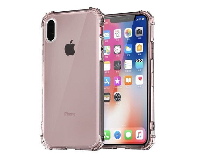 Fashion Shockproof Bumper Transparent Silicone Phone Case For iPhone X XS XR XS Max 8 7 6 6S Plus Clear protection Back Cover